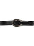 GUCCI Leather belt with tiger head buckle
