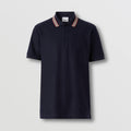 Icon Stripe Collar Cotton Polo Shirt Navy Blue