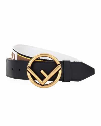Fendi Men’s Forever Belt with Brass Buckle