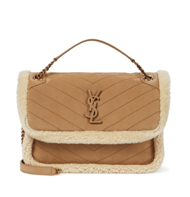 SAINT LAURENT Niki Medium shearling shoulder bag