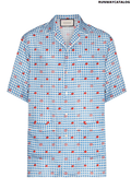 Gucci gingham logo apple shirt