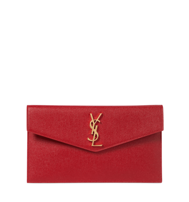 SAINT LAURENT Uptown leather clutch