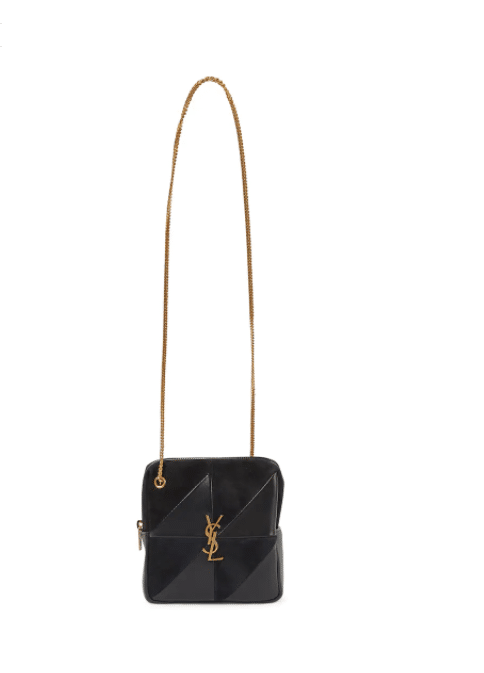 SAINT LAURENT Jamie Cube suede and leather shoulder bag