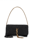 SAINT LAURENT Kate 99 raffia shoulder bag