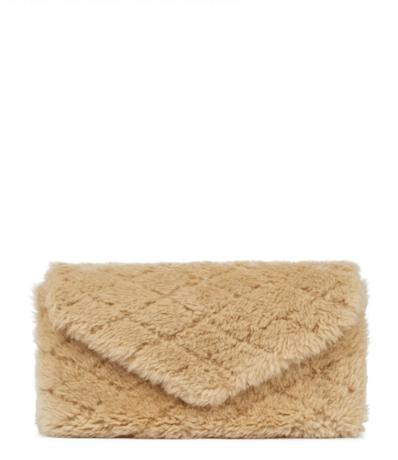 SAINT LAURENT Sade Puffer shearling clutch