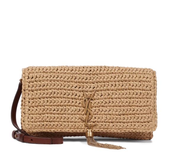 SAINT LAURENT Kate 99 raffia shoulder bag