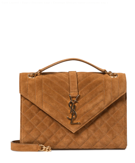SAINT LAURENT Envelope Medium suede crossbody bag