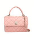 Chanel Flap Bag with Top Handle In Pink
