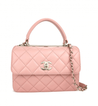 Chanel Flap Bag with Top Handle In Pink