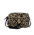 SAINT LAURENT Lou Camera leopard-print raffia crossbody bag