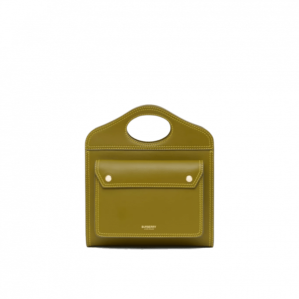 Burberry Mini Topstitched Leather Pocket Bag