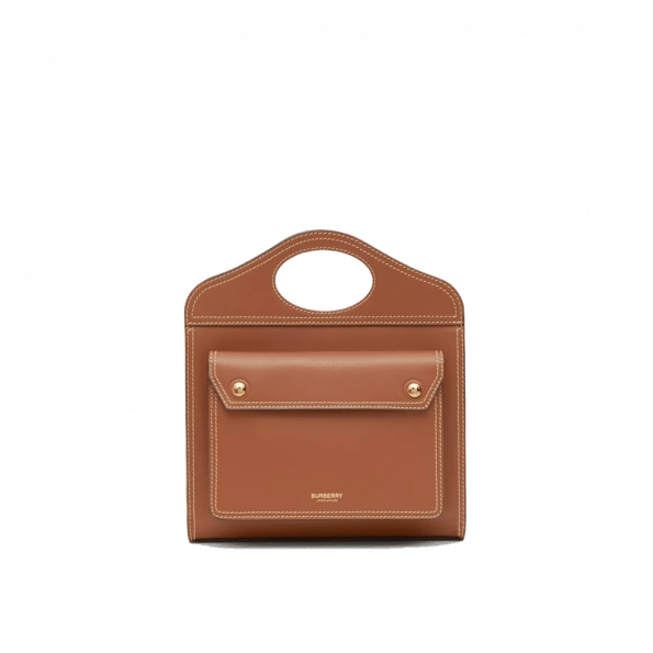 Burberry Mini Topstitched Leather Pocket Bag