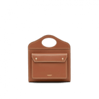 Burberry Mini Topstitched Leather Pocket Bag