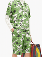 GUCCI Cuban-collar floral-print silk shirt