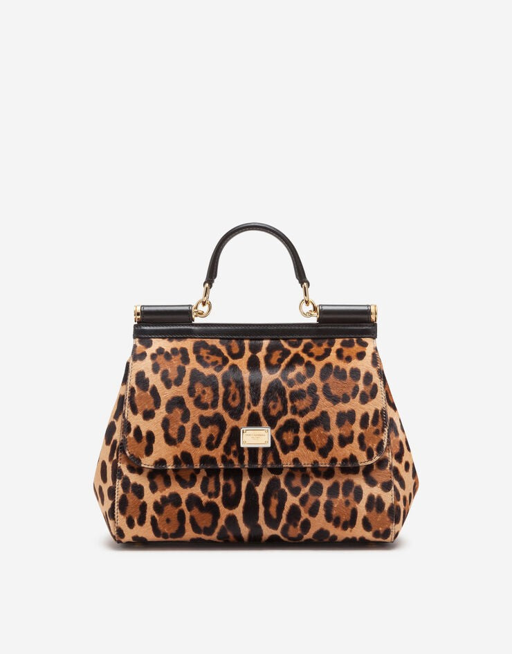 Dolce &amp; Gabbana Large Sicily bag in leopard-print pony hair