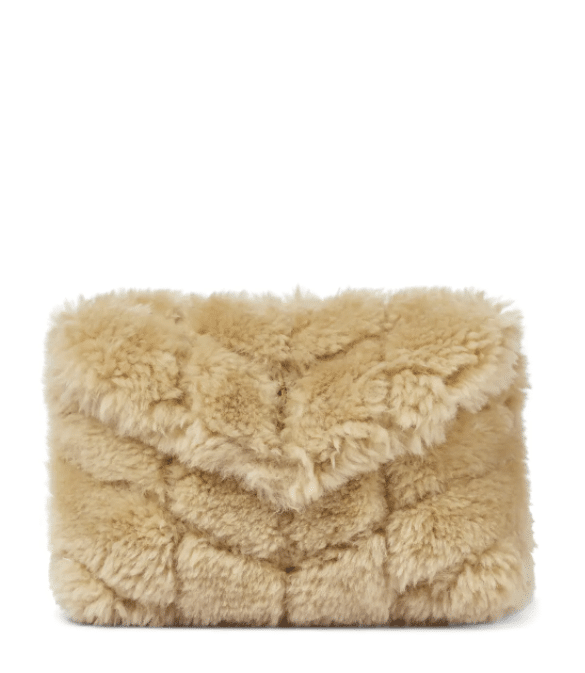 SAINT LAURENT Loulou Puffer shearling clutch