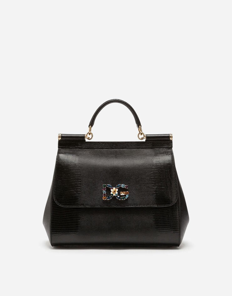 Dolce &amp; Gabbana Sicily handbag Crystal DG Logo Patch