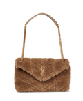 SAINT LAURENT Loulou Puffer Small shearling shoulder bag