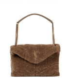 SAINT LAURENT Loulou Puffer Medium shearling shoulder bag