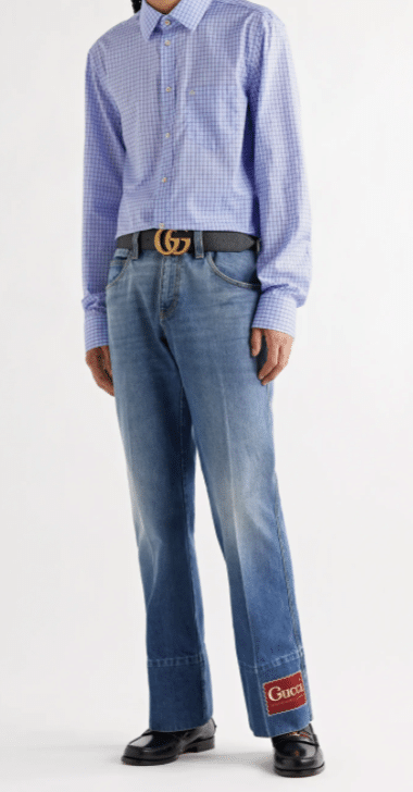 GUCCI Logo-Embroidered Checked Cotton-Poplin Shirt