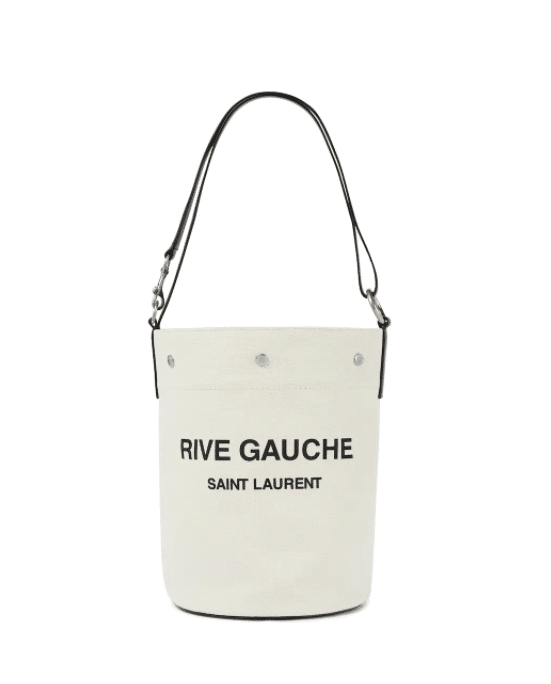 SAINT LAURENT Noe Small leather-trimmed bucket bag