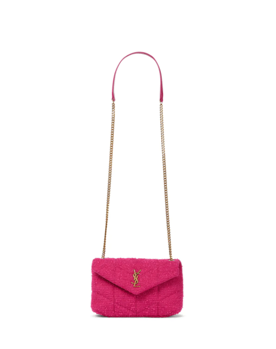 SAINT LAURENT Loulou Puffer Toy bouclé shoulder bag