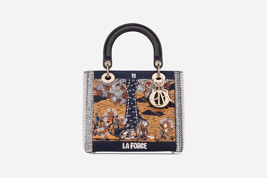 Christian Dior Medium Strength Lady Dior Tarot Embroidered Canvas Bag