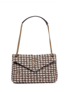 SAINT LAURENT Loulou Puffer Small checked shoulder bag