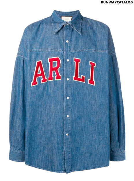 Gucci embroidered denim shirt
