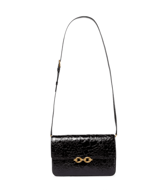 SAINT LAURENT Le Maillon croc-effect leather shoulder bag