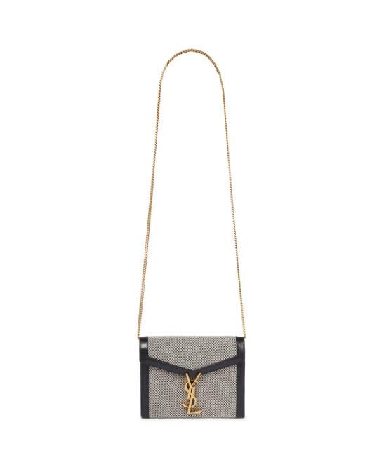 SAINT LAURENT Cassandra Small leather-trimmed shoulder bag