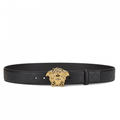 Versace Medusa Embossed Greca Leather Belt