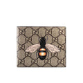 Gucci Bee print GG Supreme Wallet