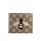 Gucci Bee print GG Supreme Wallet