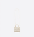 Christian Dior Mini Latte Lady Dior Matte Calfskin Bag