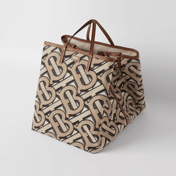 Burberry Extra Large Embroidered Monogram Cotton Beach Tote