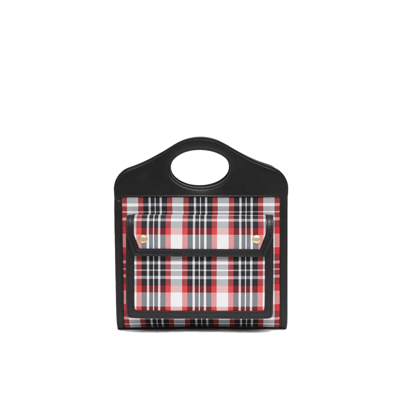 Burberry Mini Tartan Nylon and Leather Pocket Bag