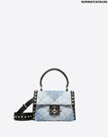 Valentino Mini Denim Candystud top-handle bag
