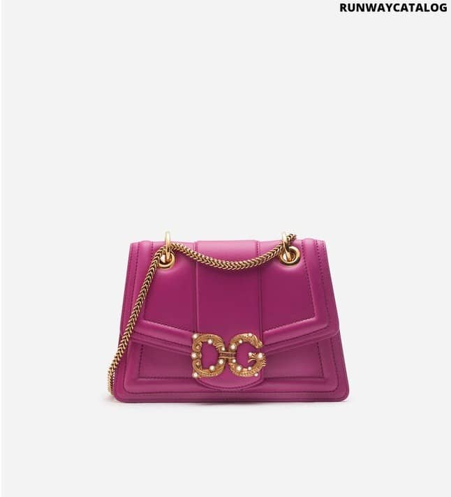 DOLCE &amp; GABBANA SMALL DG AMORE BAG IN CALFSKIN