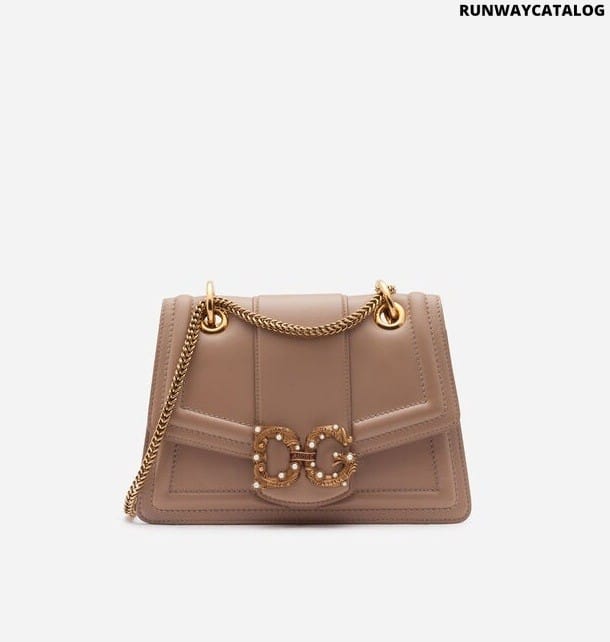 DOLCE &amp; GABBANA SMALL DG AMORE BAG IN CALFSKIN