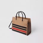 Burberry Medium Striped Intarsia Leather Two-handle Title Bag
