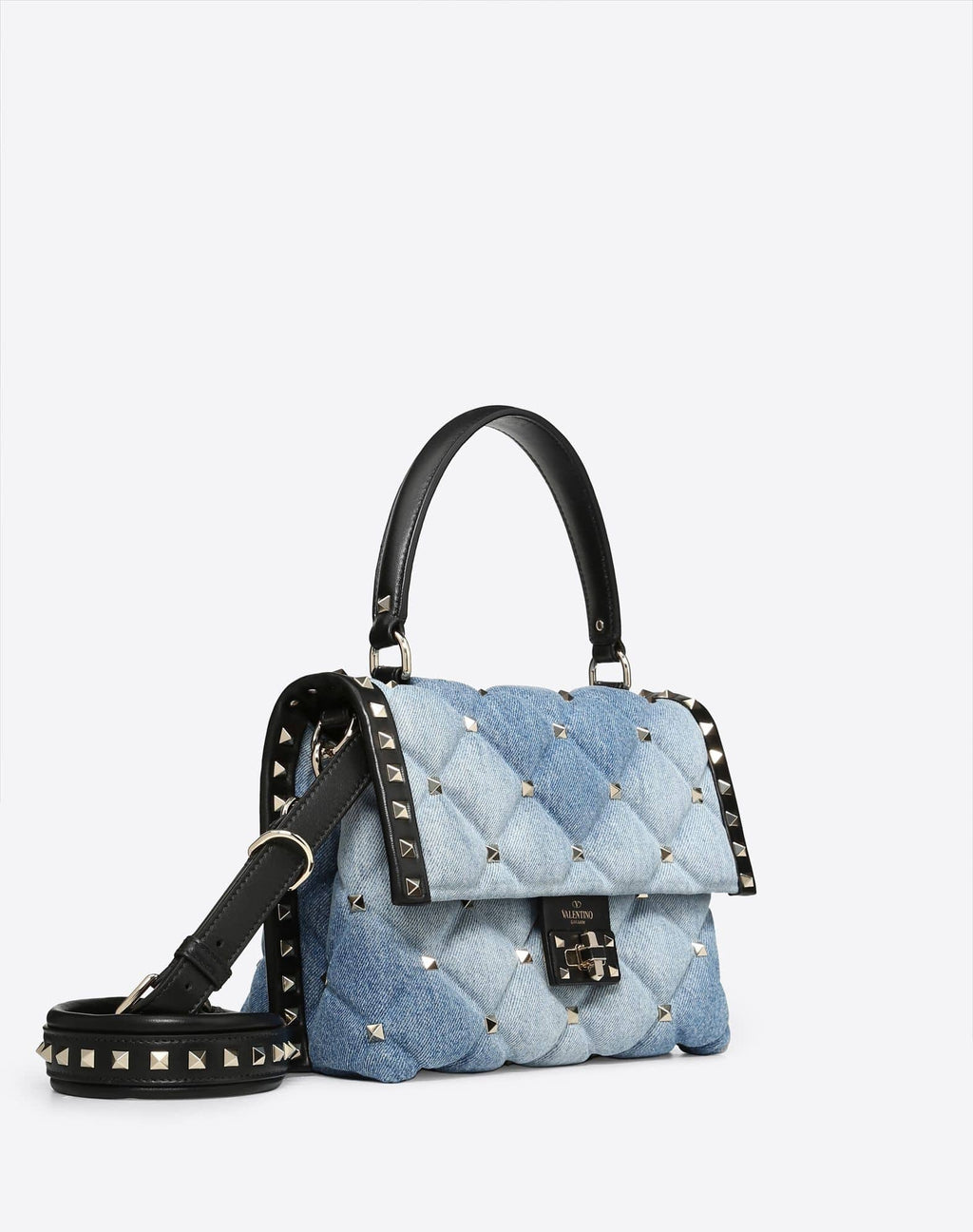 Valentino Medium denim Candystud top-handle bag