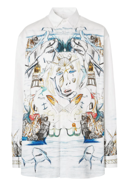 Burberry marine sketch-print shirt