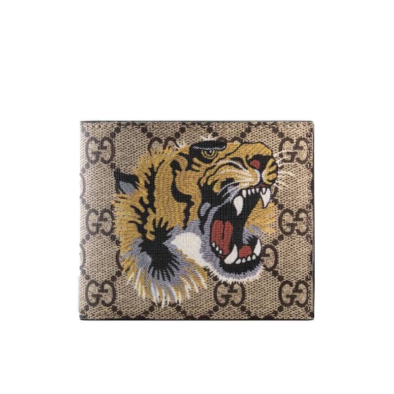 Gucci Tiger print GG Supreme Wallet