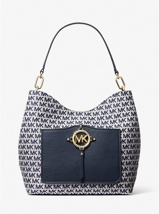 Michael Kors Amy Large Logo Jacquard Shoulder Bag