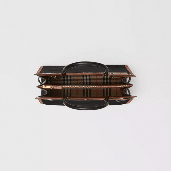 Burberry Medium Leather and Vintage Check Two-handle Title Bag