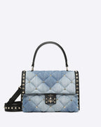 Valentino Medium denim Candystud top-handle bag