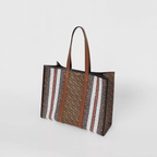 Burberry Monogram Stripe E-canvas Tote Bag