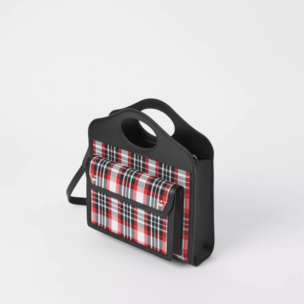 Burberry Mini Tartan Nylon and Leather Pocket Bag