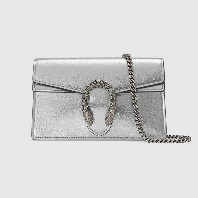 Gucci Dionysus super mini bag in Silver
